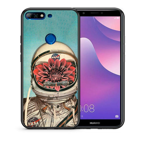 Θήκη Huawei Y7 2018 Nasa Bloom από τη Smartfits με σχέδιο στο πίσω μέρος και μαύρο περίβλημα | Huawei Y7 2018 Nasa Bloom case with colorful back and black bezels