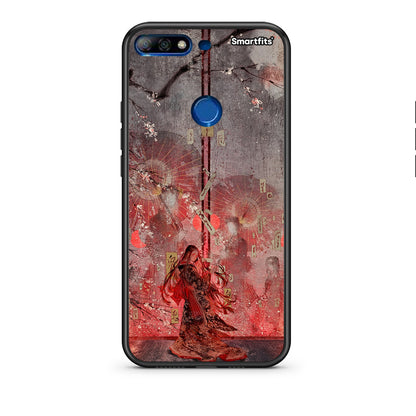 Huawei Y7 2018 Nezuko Kamado θήκη από τη Smartfits με σχέδιο στο πίσω μέρος και μαύρο περίβλημα | Smartphone case with colorful back and black bezels by Smartfits