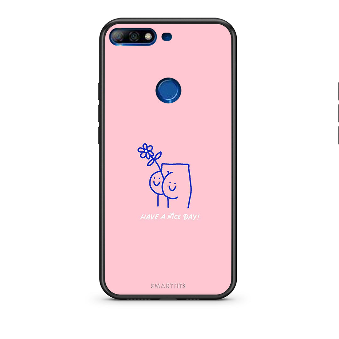Huawei Y7 2018 Nice Day θήκη από τη Smartfits με σχέδιο στο πίσω μέρος και μαύρο περίβλημα | Smartphone case with colorful back and black bezels by Smartfits