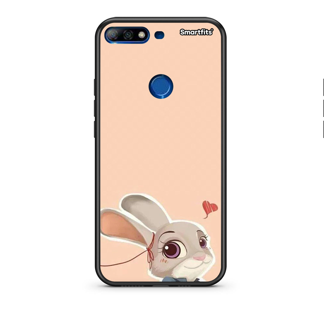 Huawei Y7 2018 Nick Wilde And Judy Hopps Love 2 θήκη από τη Smartfits με σχέδιο στο πίσω μέρος και μαύρο περίβλημα | Smartphone case with colorful back and black bezels by Smartfits