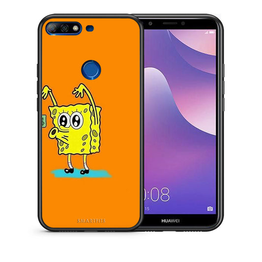 Θήκη Αγίου Βαλεντίνου Huawei Y7 2018 No Money 2 από τη Smartfits με σχέδιο στο πίσω μέρος και μαύρο περίβλημα | Huawei Y7 2018 No Money 2 case with colorful back and black bezels