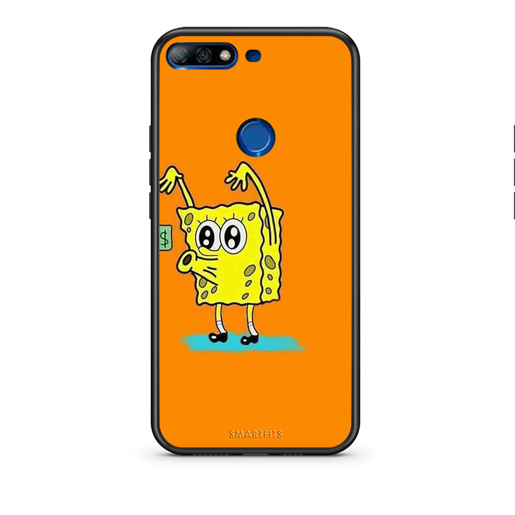 Huawei Y7 2018 No Money 2 Θήκη Αγίου Βαλεντίνου από τη Smartfits με σχέδιο στο πίσω μέρος και μαύρο περίβλημα | Smartphone case with colorful back and black bezels by Smartfits