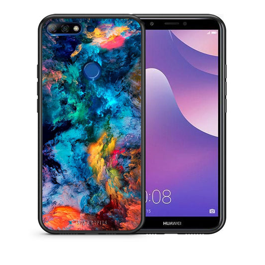 Θήκη Huawei Y7 2018 Crayola Paint από τη Smartfits με σχέδιο στο πίσω μέρος και μαύρο περίβλημα | Huawei Y7 2018 Crayola Paint case with colorful back and black bezels