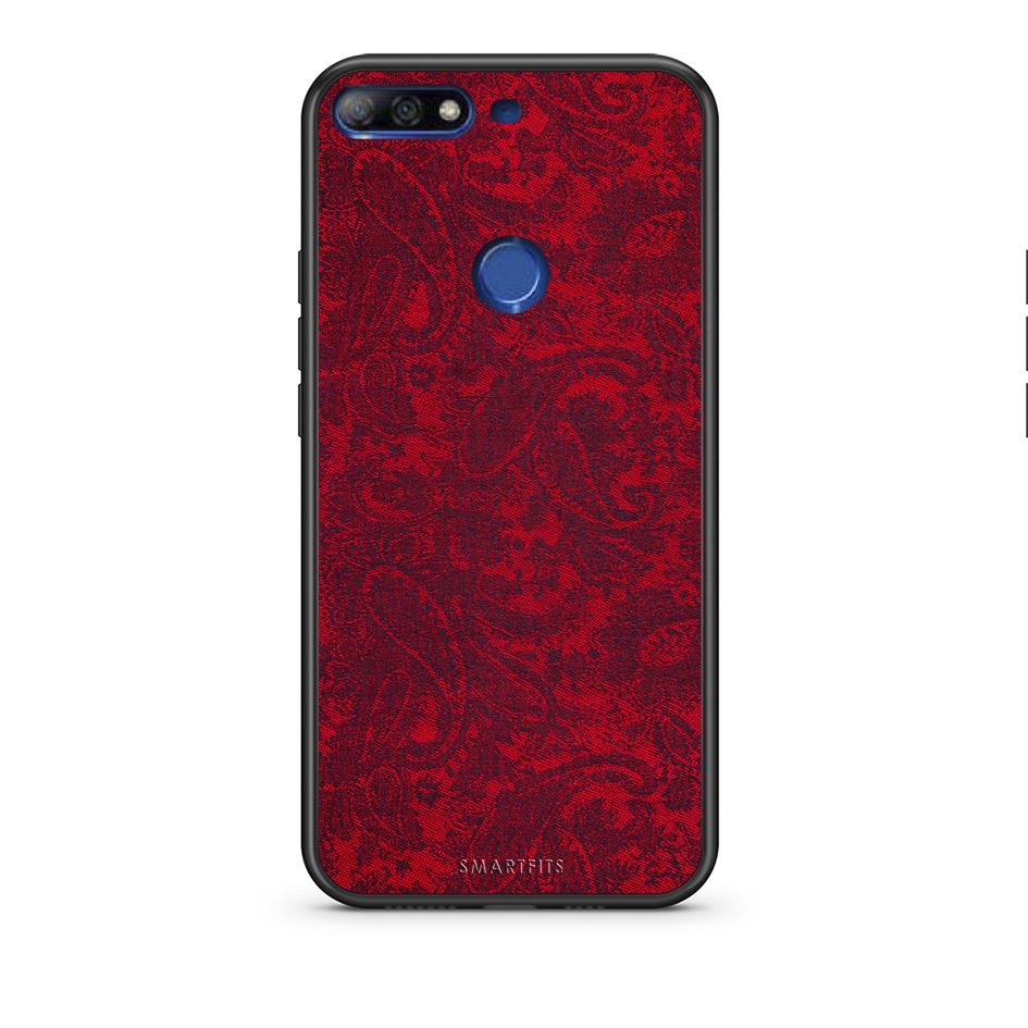 Huawei Y7 2018 Paisley Cashmere θήκη από τη Smartfits με σχέδιο στο πίσω μέρος και μαύρο περίβλημα | Smartphone case with colorful back and black bezels by Smartfits