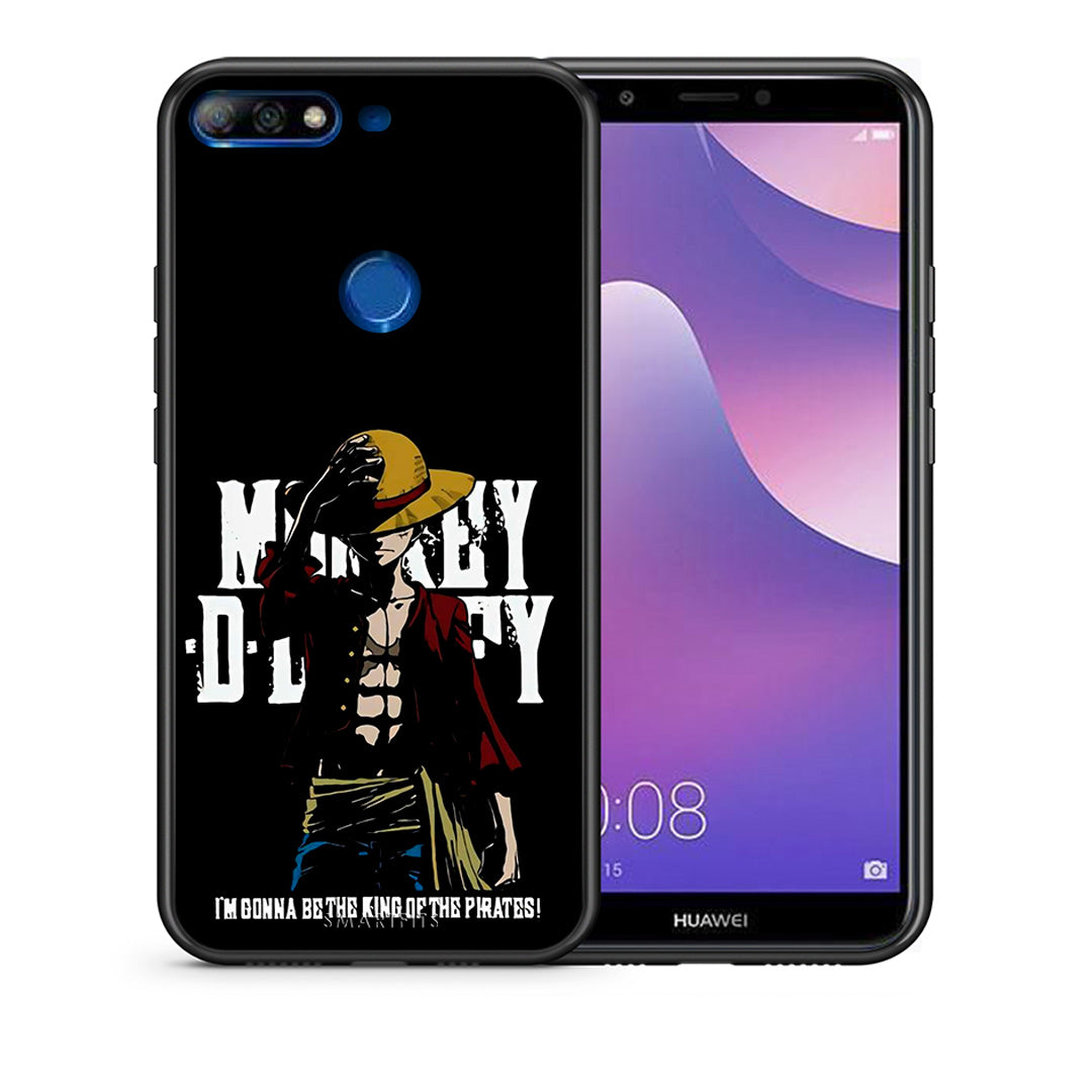 Θήκη Huawei Y7 2018 Pirate King από τη Smartfits με σχέδιο στο πίσω μέρος και μαύρο περίβλημα | Huawei Y7 2018 Pirate King case with colorful back and black bezels