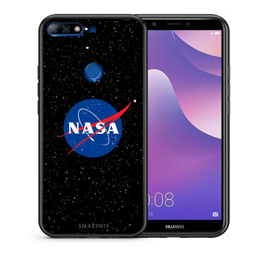 Θήκη Huawei Y7 2018 NASA PopArt από τη Smartfits με σχέδιο στο πίσω μέρος και μαύρο περίβλημα | Huawei Y7 2018 NASA PopArt case with colorful back and black bezels