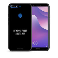 Thumbnail for Θήκη Huawei Y7 2018 Salute από τη Smartfits με σχέδιο στο πίσω μέρος και μαύρο περίβλημα | Huawei Y7 2018 Salute case with colorful back and black bezels