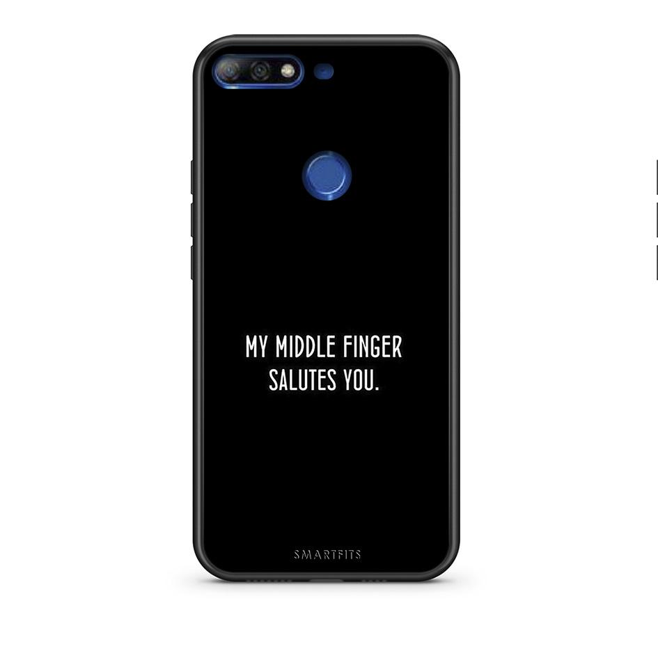 Huawei Y7 2018 Salute θήκη από τη Smartfits με σχέδιο στο πίσω μέρος και μαύρο περίβλημα | Smartphone case with colorful back and black bezels by Smartfits