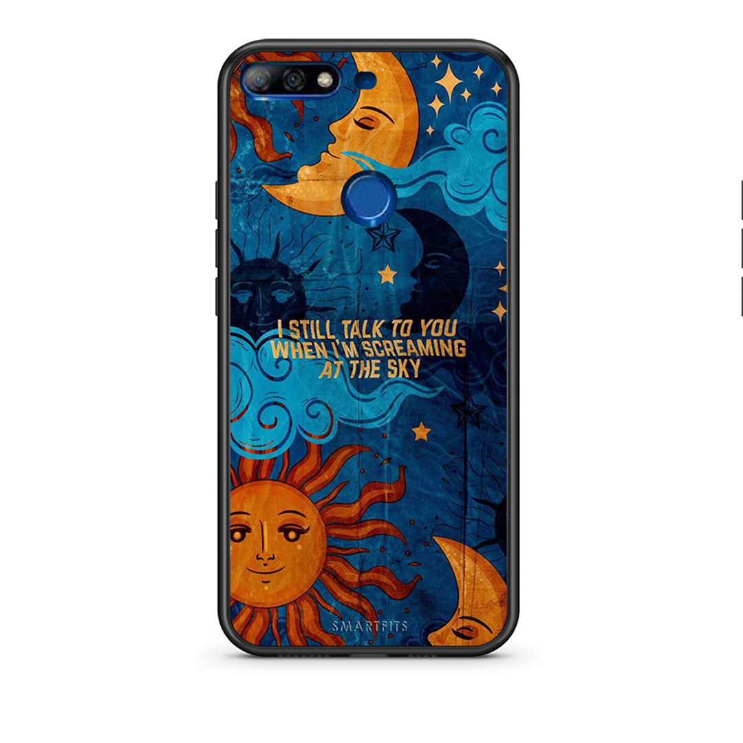 Huawei Y7 2018 Screaming Sky θήκη από τη Smartfits με σχέδιο στο πίσω μέρος και μαύρο περίβλημα | Smartphone case with colorful back and black bezels by Smartfits