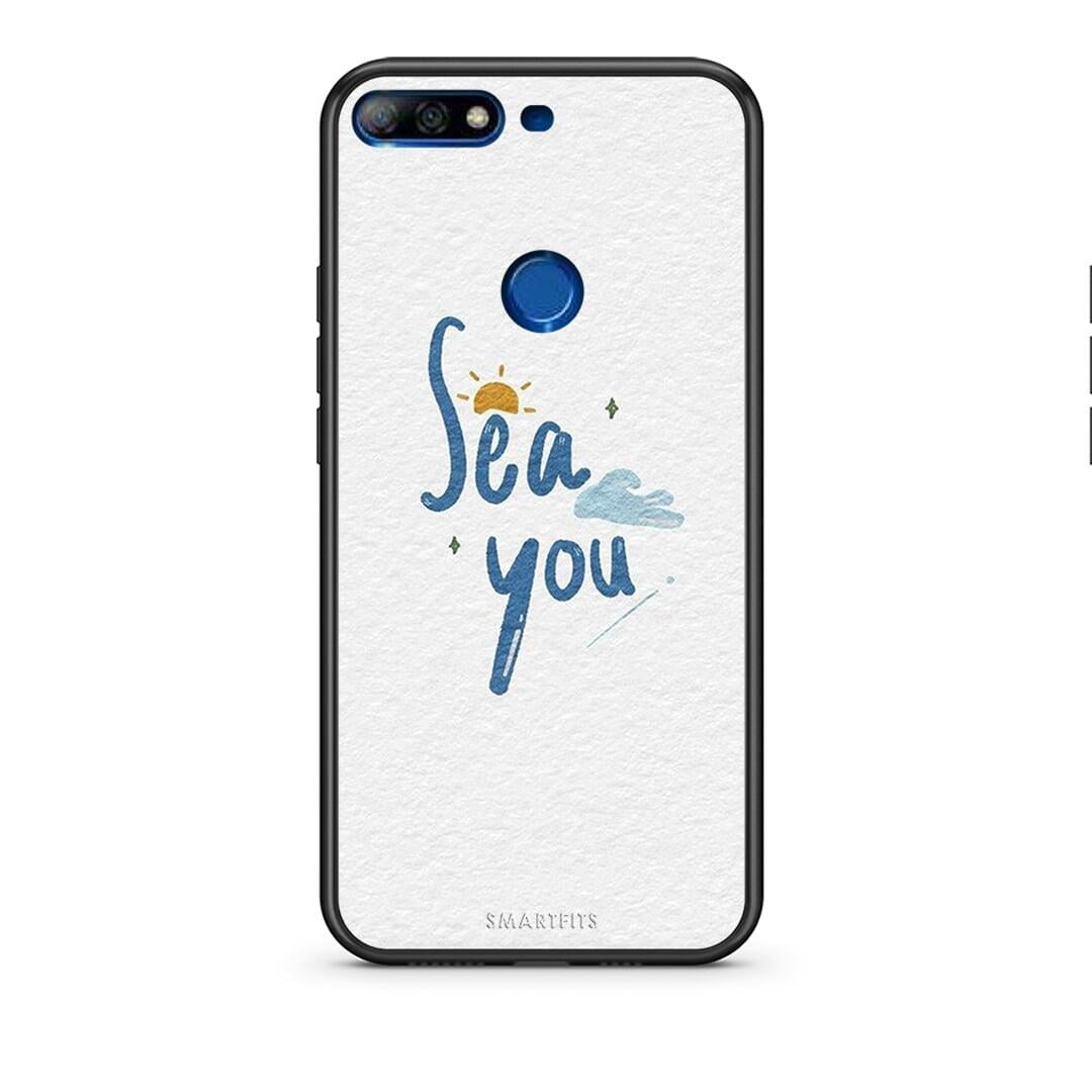 Huawei Y7 2018 Sea You Θήκη από τη Smartfits με σχέδιο στο πίσω μέρος και μαύρο περίβλημα | Smartphone case with colorful back and black bezels by Smartfits