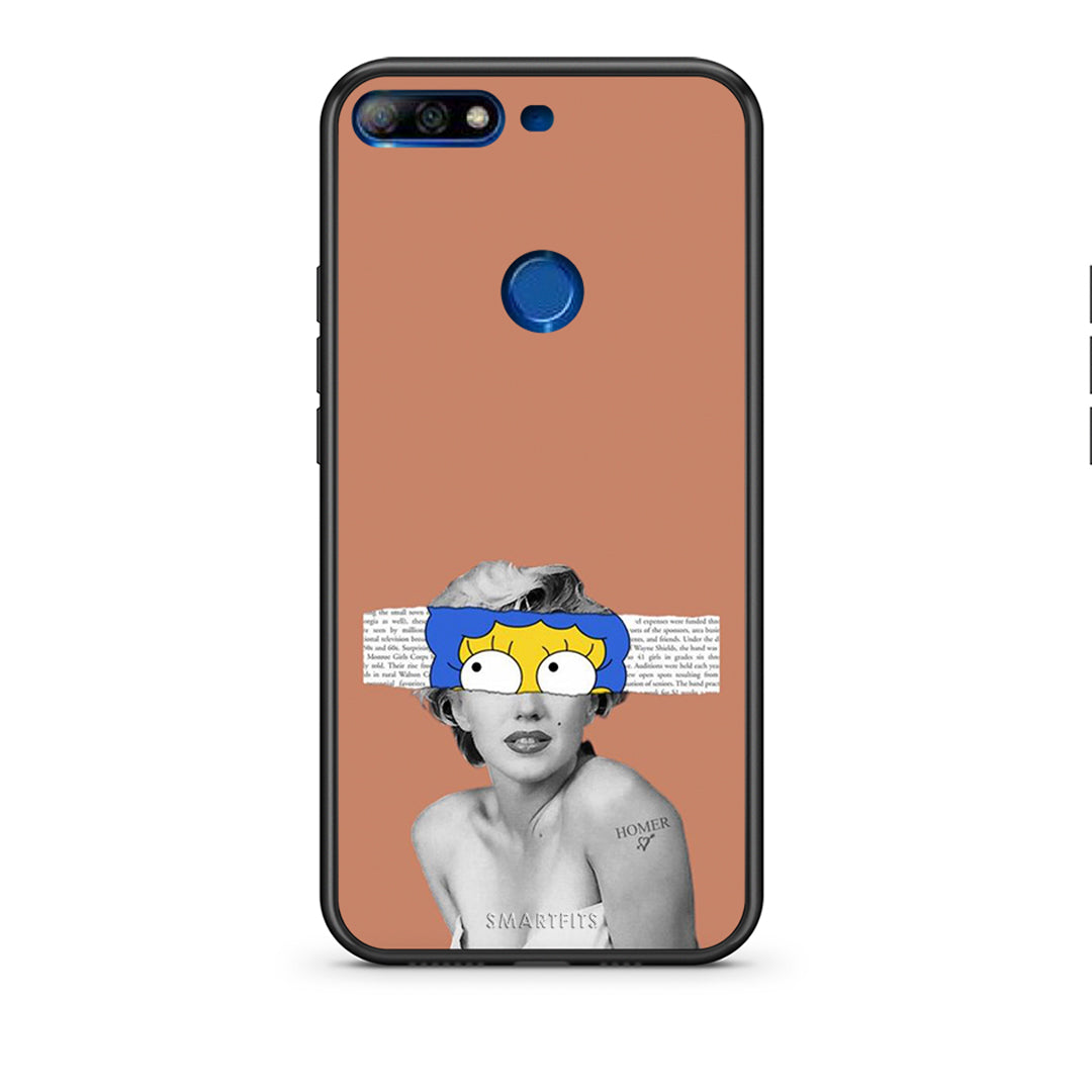 Huawei Y7 2018 Sim Merilyn θήκη από τη Smartfits με σχέδιο στο πίσω μέρος και μαύρο περίβλημα | Smartphone case with colorful back and black bezels by Smartfits