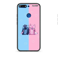 Thumbnail for Huawei Y7 2018 Stitch And Angel θήκη από τη Smartfits με σχέδιο στο πίσω μέρος και μαύρο περίβλημα | Smartphone case with colorful back and black bezels by Smartfits