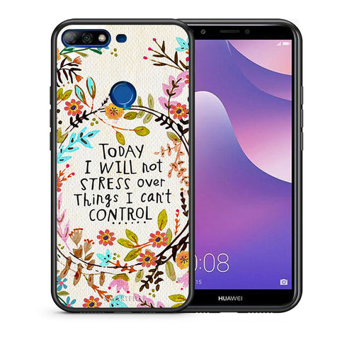 Θήκη Huawei Y7 2018 Stress Over από τη Smartfits με σχέδιο στο πίσω μέρος και μαύρο περίβλημα | Huawei Y7 2018 Stress Over case with colorful back and black bezels