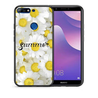 Thumbnail for Θήκη Huawei Y7 2018 Summer Daisies από τη Smartfits με σχέδιο στο πίσω μέρος και μαύρο περίβλημα | Huawei Y7 2018 Summer Daisies case with colorful back and black bezels