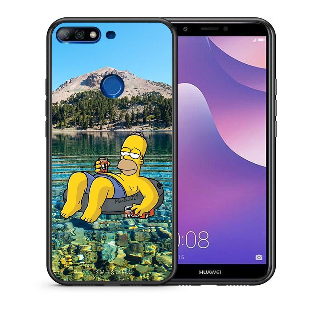 Θήκη Huawei Y7 2018 Summer Happiness από τη Smartfits με σχέδιο στο πίσω μέρος και μαύρο περίβλημα | Huawei Y7 2018 Summer Happiness case with colorful back and black bezels