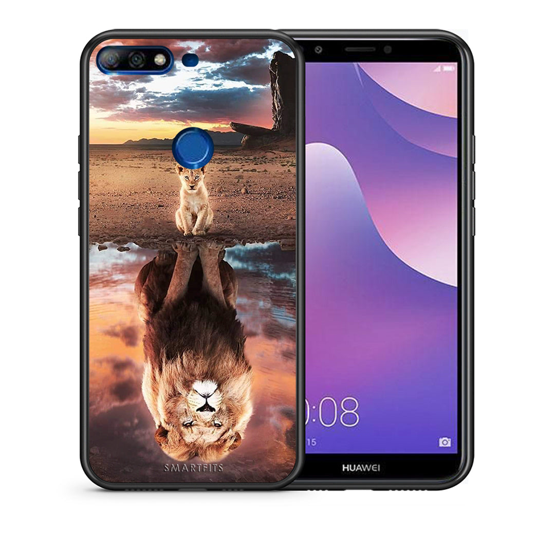 Θήκη Αγίου Βαλεντίνου Huawei Y7 2018 Sunset Dreams από τη Smartfits με σχέδιο στο πίσω μέρος και μαύρο περίβλημα | Huawei Y7 2018 Sunset Dreams case with colorful back and black bezels