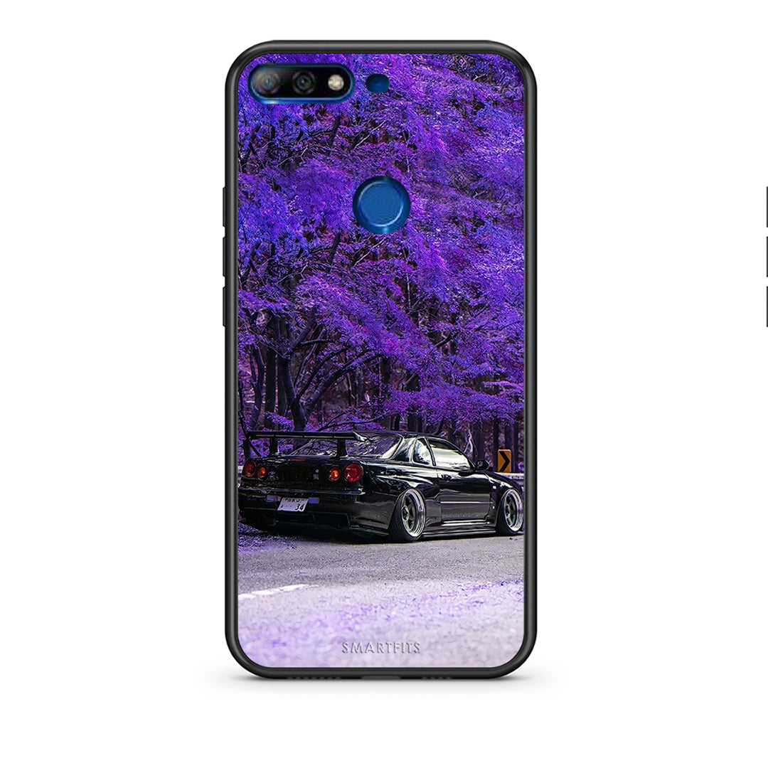 Huawei Y7 2018 Super Car Θήκη Αγίου Βαλεντίνου από τη Smartfits με σχέδιο στο πίσω μέρος και μαύρο περίβλημα | Smartphone case with colorful back and black bezels by Smartfits