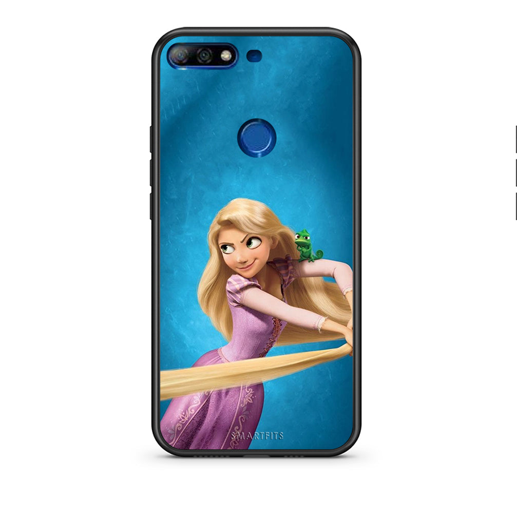 Huawei Y7 2018 Tangled 2 Θήκη Αγίου Βαλεντίνου από τη Smartfits με σχέδιο στο πίσω μέρος και μαύρο περίβλημα | Smartphone case with colorful back and black bezels by Smartfits