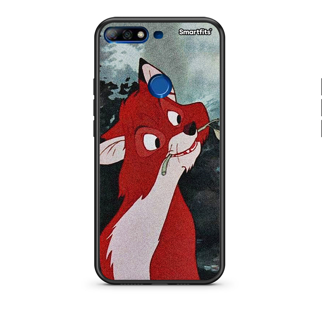 Huawei Y7 2018 Tod And Vixey Love 1 θήκη από τη Smartfits με σχέδιο στο πίσω μέρος και μαύρο περίβλημα | Smartphone case with colorful back and black bezels by Smartfits