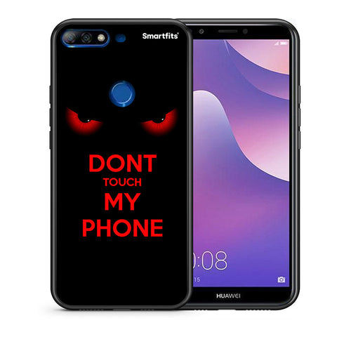 Θήκη Huawei Y7 2018 Touch My Phone από τη Smartfits με σχέδιο στο πίσω μέρος και μαύρο περίβλημα | Huawei Y7 2018 Touch My Phone case with colorful back and black bezels