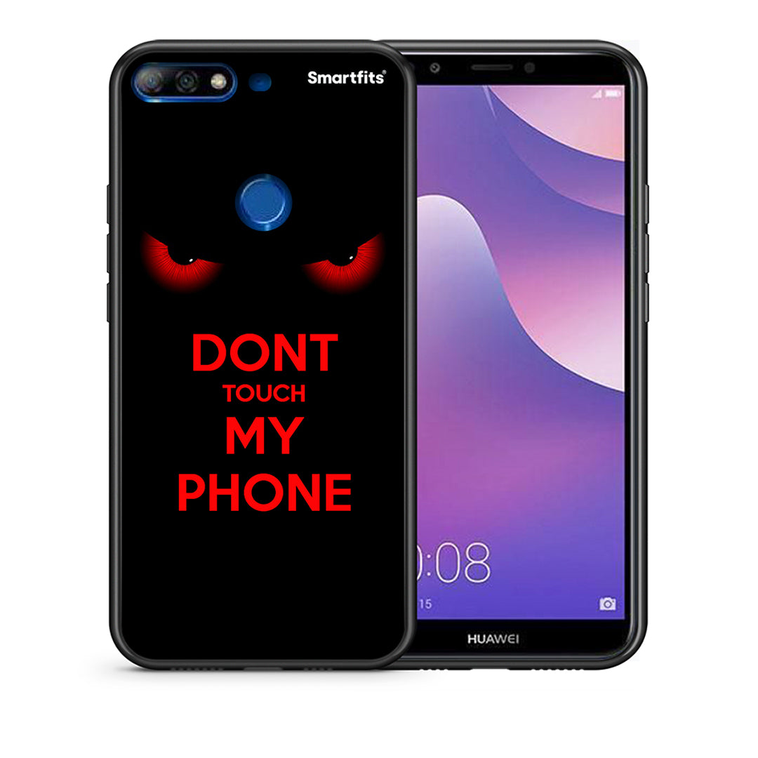 Θήκη Huawei Y7 2018 Touch My Phone από τη Smartfits με σχέδιο στο πίσω μέρος και μαύρο περίβλημα | Huawei Y7 2018 Touch My Phone case with colorful back and black bezels