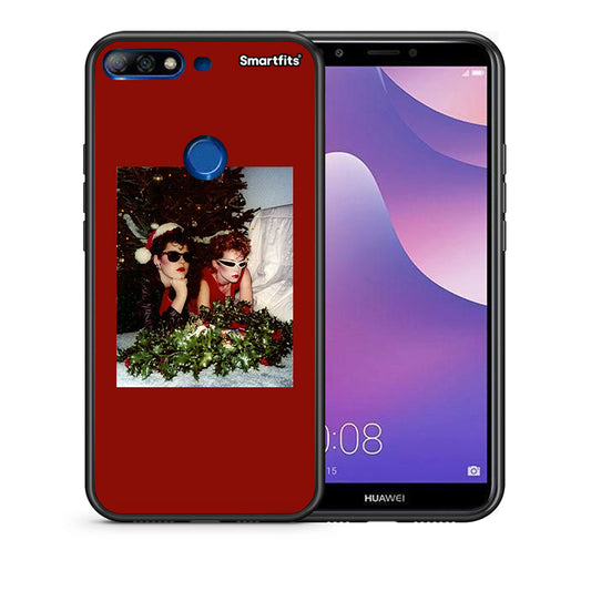 Θήκη Huawei Y7 2018 Waiting For Xmas από τη Smartfits με σχέδιο στο πίσω μέρος και μαύρο περίβλημα | Huawei Y7 2018 Waiting For Xmas case with colorful back and black bezels