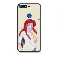 Thumbnail for Huawei Y7 2018 Walking Mermaid Θήκη από τη Smartfits με σχέδιο στο πίσω μέρος και μαύρο περίβλημα | Smartphone case with colorful back and black bezels by Smartfits