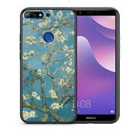 Thumbnail for Θήκη Huawei Y7 2018 White Blossoms από τη Smartfits με σχέδιο στο πίσω μέρος και μαύρο περίβλημα | Huawei Y7 2018 White Blossoms case with colorful back and black bezels