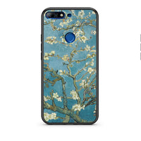 Thumbnail for Huawei Y7 2018 White Blossoms θήκη από τη Smartfits με σχέδιο στο πίσω μέρος και μαύρο περίβλημα | Smartphone case with colorful back and black bezels by Smartfits
