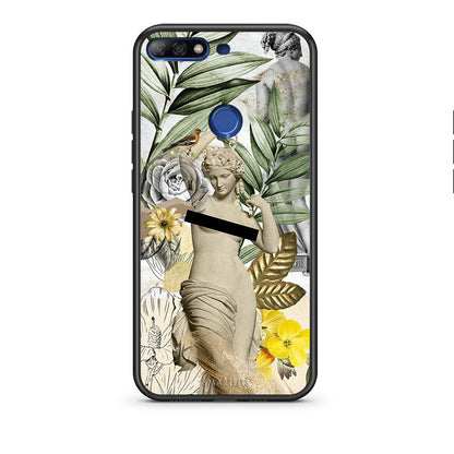 Huawei Y7 2018 Woman Statue θήκη από τη Smartfits με σχέδιο στο πίσω μέρος και μαύρο περίβλημα | Smartphone case with colorful back and black bezels by Smartfits