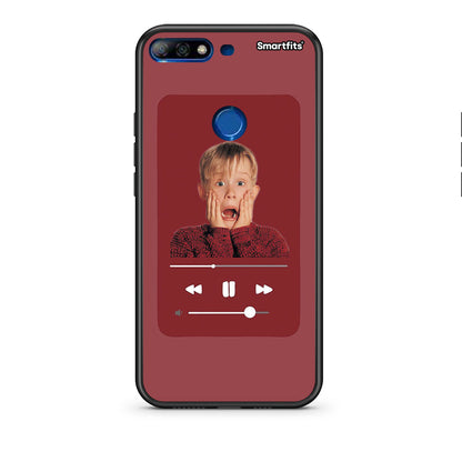 Huawei Y7 2018 Xmas Alone Music θήκη από τη Smartfits με σχέδιο στο πίσω μέρος και μαύρο περίβλημα | Smartphone case with colorful back and black bezels by Smartfits