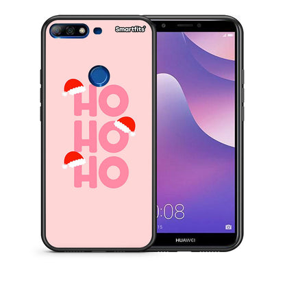 Θήκη Huawei Y7 2018 Xmas Ho Ho Ho από τη Smartfits με σχέδιο στο πίσω μέρος και μαύρο περίβλημα | Huawei Y7 2018 Xmas Ho Ho Ho case with colorful back and black bezels