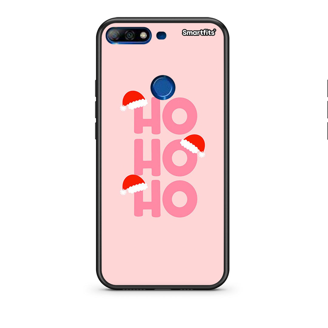 Huawei Y7 2018 Xmas Ho Ho Ho θήκη από τη Smartfits με σχέδιο στο πίσω μέρος και μαύρο περίβλημα | Smartphone case with colorful back and black bezels by Smartfits