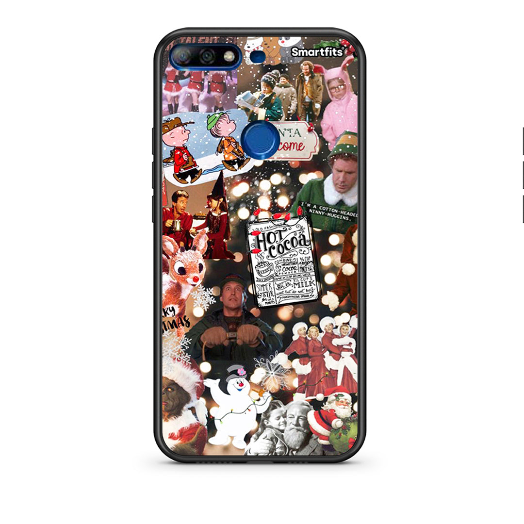 Huawei Y7 2018 Xmas Movies θήκη από τη Smartfits με σχέδιο στο πίσω μέρος και μαύρο περίβλημα | Smartphone case with colorful back and black bezels by Smartfits