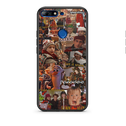 Huawei Y7 2018 Xmas Wishes θήκη από τη Smartfits με σχέδιο στο πίσω μέρος και μαύρο περίβλημα | Smartphone case with colorful back and black bezels by Smartfits