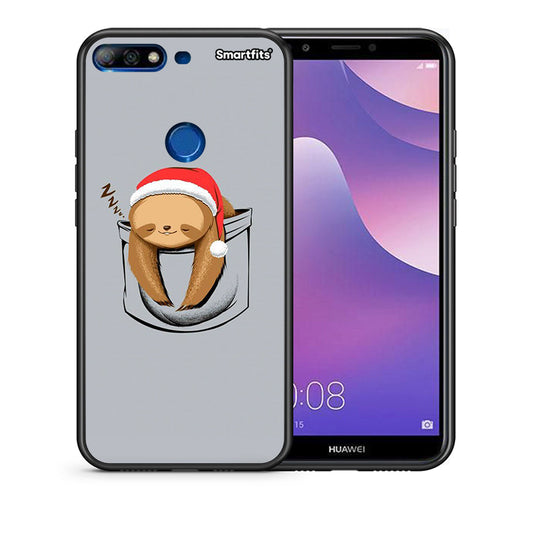Θήκη Huawei Y7 2018 Xmas Zzzz από τη Smartfits με σχέδιο στο πίσω μέρος και μαύρο περίβλημα | Huawei Y7 2018 Xmas Zzzz case with colorful back and black bezels