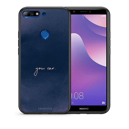Θήκη Huawei Y7 2018 You Can από τη Smartfits με σχέδιο στο πίσω μέρος και μαύρο περίβλημα | Huawei Y7 2018 You Can case with colorful back and black bezels