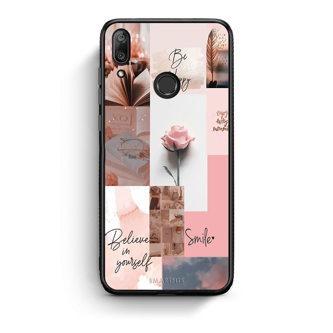 Huawei Y7 2019 Aesthetic Collage θήκη από τη Smartfits με σχέδιο στο πίσω μέρος και μαύρο περίβλημα | Smartphone case with colorful back and black bezels by Smartfits