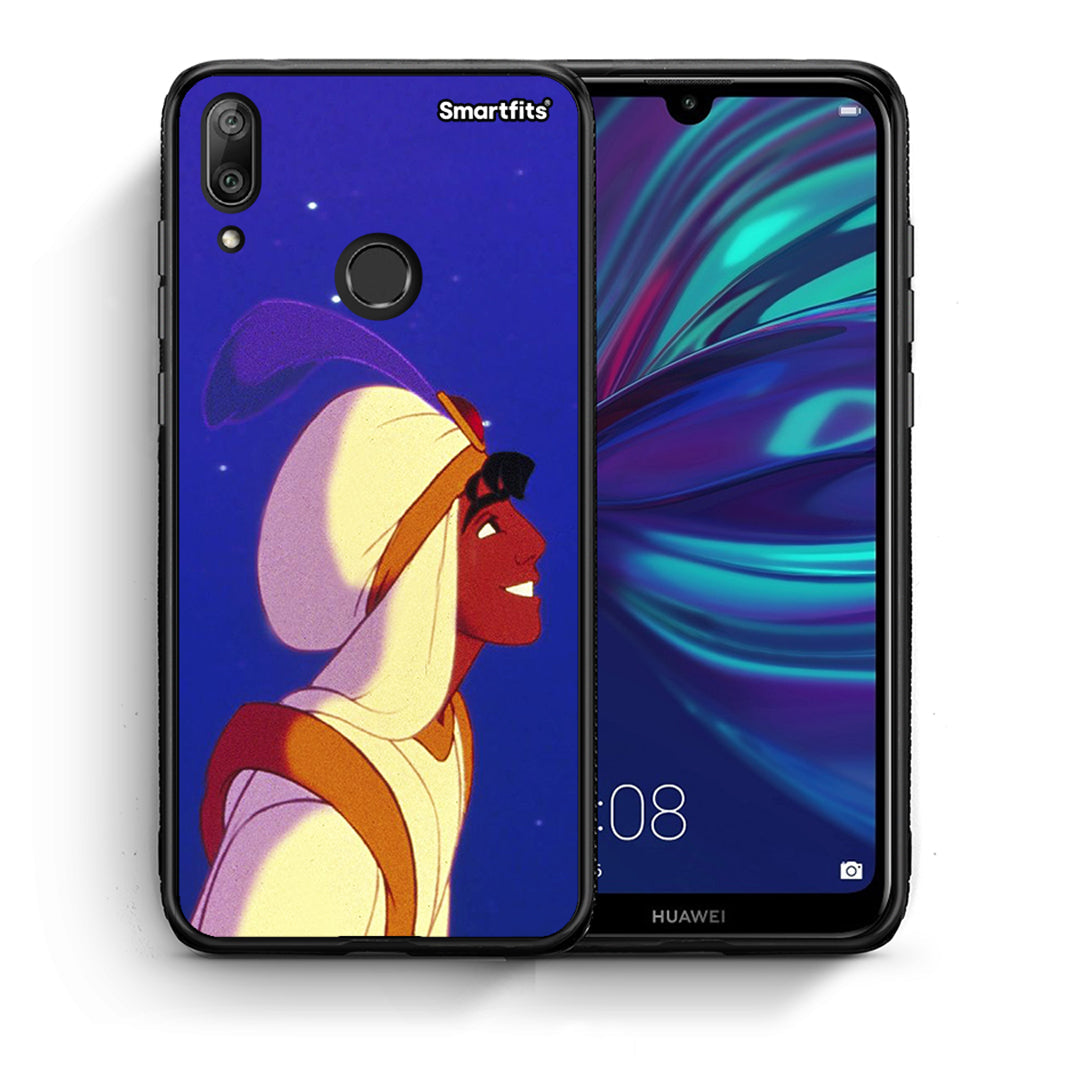 Θήκη Huawei Y7 2019 Alladin And Jasmine Love 1 από τη Smartfits με σχέδιο στο πίσω μέρος και μαύρο περίβλημα | Huawei Y7 2019 Alladin And Jasmine Love 1 case with colorful back and black bezels