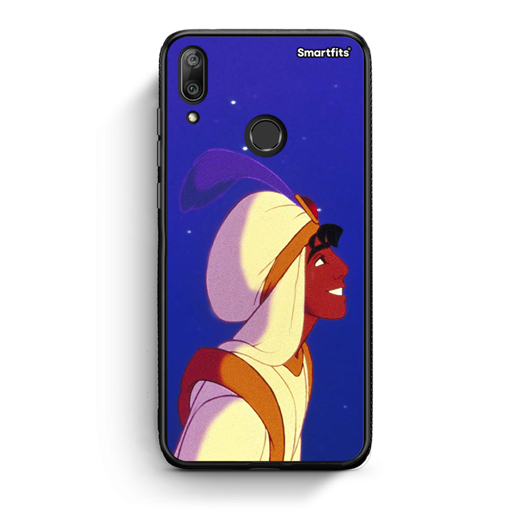 Huawei Y7 2019 Alladin And Jasmine Love 1 θήκη από τη Smartfits με σχέδιο στο πίσω μέρος και μαύρο περίβλημα | Smartphone case with colorful back and black bezels by Smartfits