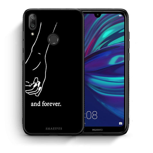 Θήκη Αγίου Βαλεντίνου Huawei Y7 2019 Always & Forever 2 από τη Smartfits με σχέδιο στο πίσω μέρος και μαύρο περίβλημα | Huawei Y7 2019 Always & Forever 2 case with colorful back and black bezels