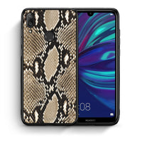 Thumbnail for Θήκη Huawei Y7 2019 Fashion Snake Animal από τη Smartfits με σχέδιο στο πίσω μέρος και μαύρο περίβλημα | Huawei Y7 2019 Fashion Snake Animal case with colorful back and black bezels