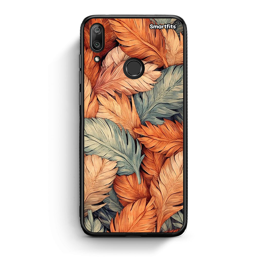 Huawei Y7 2019 Autumn Leaves Θήκη από τη Smartfits με σχέδιο στο πίσω μέρος και μαύρο περίβλημα | Smartphone case with colorful back and black bezels by Smartfits