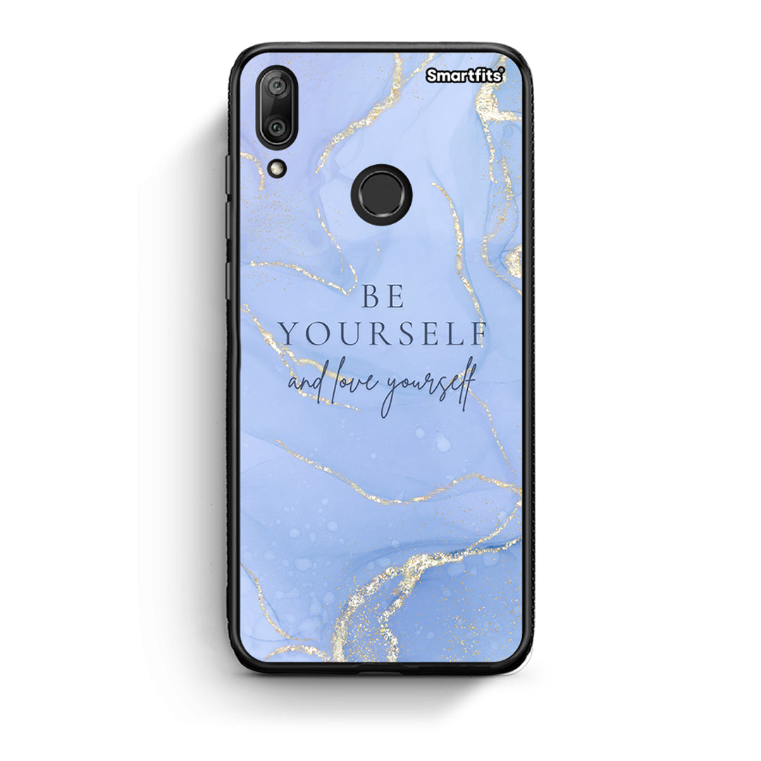 Huawei Y7 2019 Be Yourself θήκη από τη Smartfits με σχέδιο στο πίσω μέρος και μαύρο περίβλημα | Smartphone case with colorful back and black bezels by Smartfits