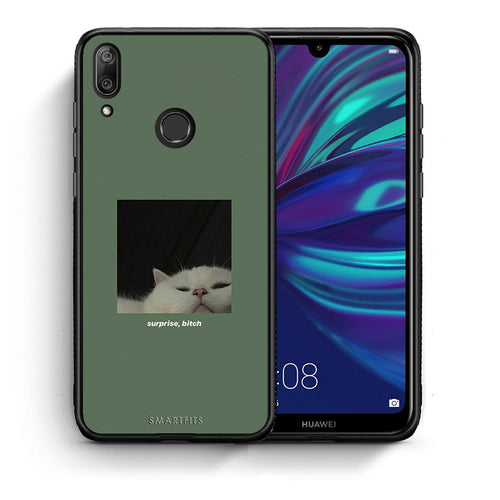 Θήκη Huawei Y7 2019 Bitch Surprise από τη Smartfits με σχέδιο στο πίσω μέρος και μαύρο περίβλημα | Huawei Y7 2019 Bitch Surprise case with colorful back and black bezels