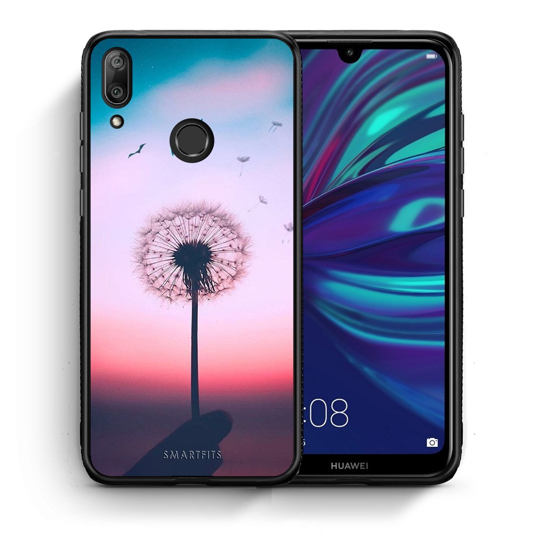Θήκη Huawei Y7 2019 Wish Boho από τη Smartfits με σχέδιο στο πίσω μέρος και μαύρο περίβλημα | Huawei Y7 2019 Wish Boho case with colorful back and black bezels