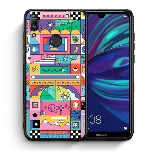 Θήκη Huawei Y7 2019 Bubbles Soap από τη Smartfits με σχέδιο στο πίσω μέρος και μαύρο περίβλημα | Huawei Y7 2019 Bubbles Soap case with colorful back and black bezels