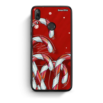 Huawei Y7 2019 Candy Cane θήκη από τη Smartfits με σχέδιο στο πίσω μέρος και μαύρο περίβλημα | Smartphone case with colorful back and black bezels by Smartfits