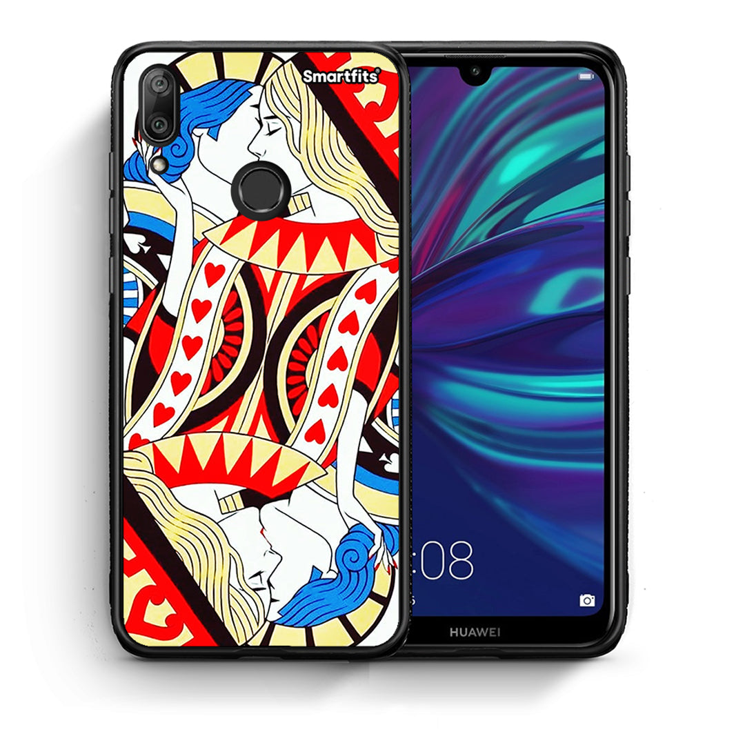 Θήκη Huawei Y7 2019 Card Love από τη Smartfits με σχέδιο στο πίσω μέρος και μαύρο περίβλημα | Huawei Y7 2019 Card Love case with colorful back and black bezels