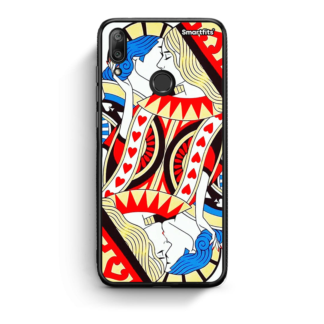 Huawei Y7 2019 Card Love θήκη από τη Smartfits με σχέδιο στο πίσω μέρος και μαύρο περίβλημα | Smartphone case with colorful back and black bezels by Smartfits